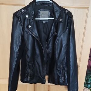 Maurices Black Leather Jacket Asymmetrical Zipper